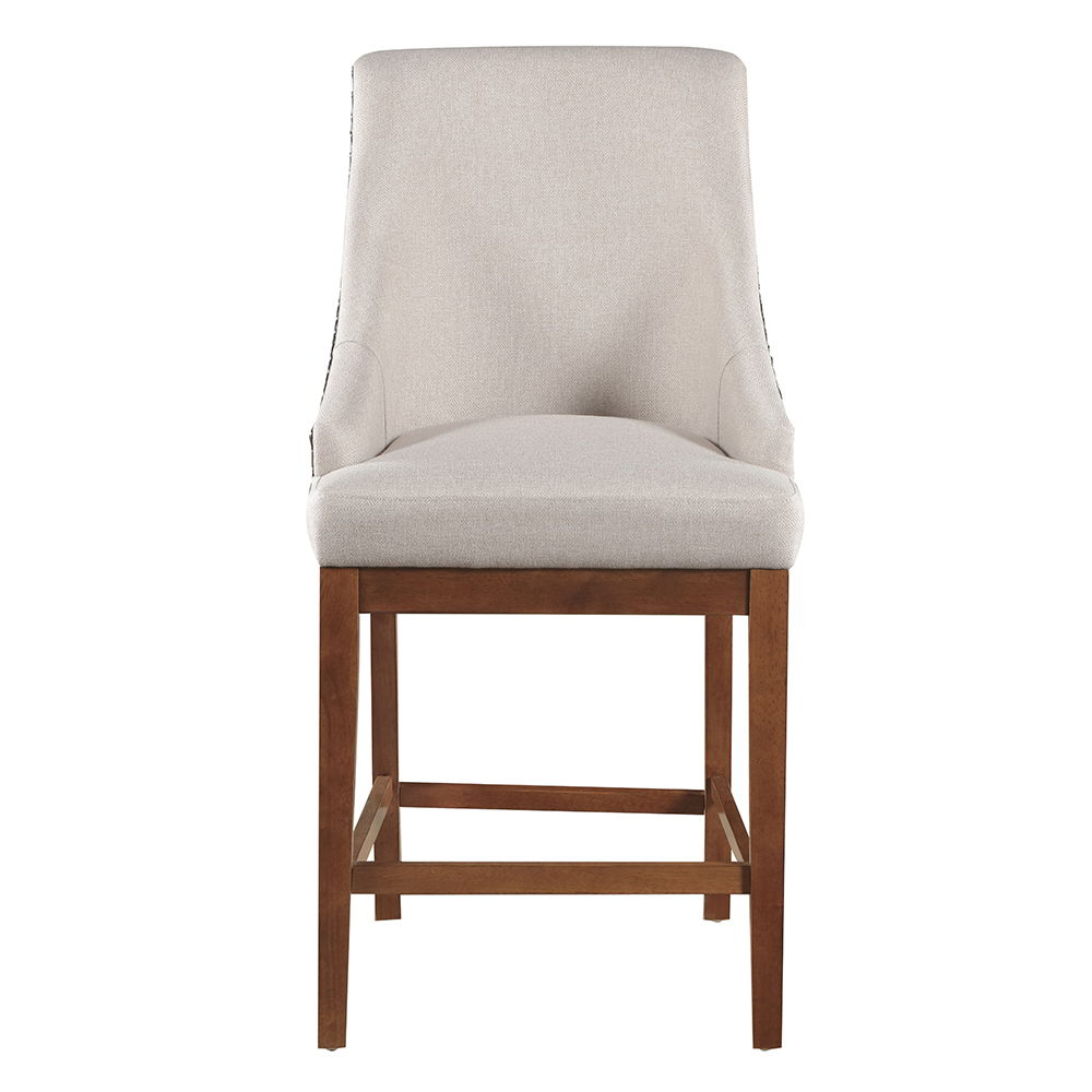 Gilsea - Counter Height Chair (Set of 2) - Fabric, Brown Synthetic Leather & Brown - Urban Living Furniture (Los Angeles, CA)