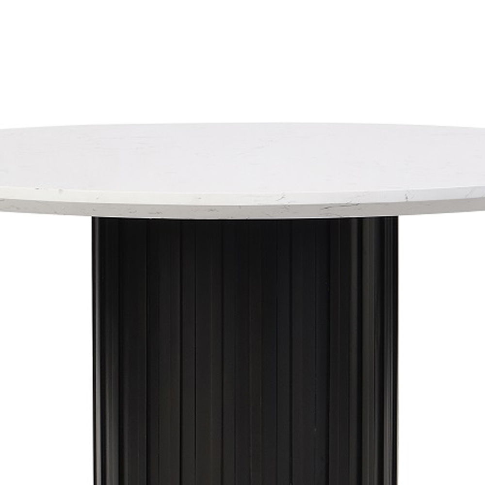 Jaramillo - Round Dining Table With Engineered Marble Top - Black - Urban Living Furniture (Los Angeles, CA)