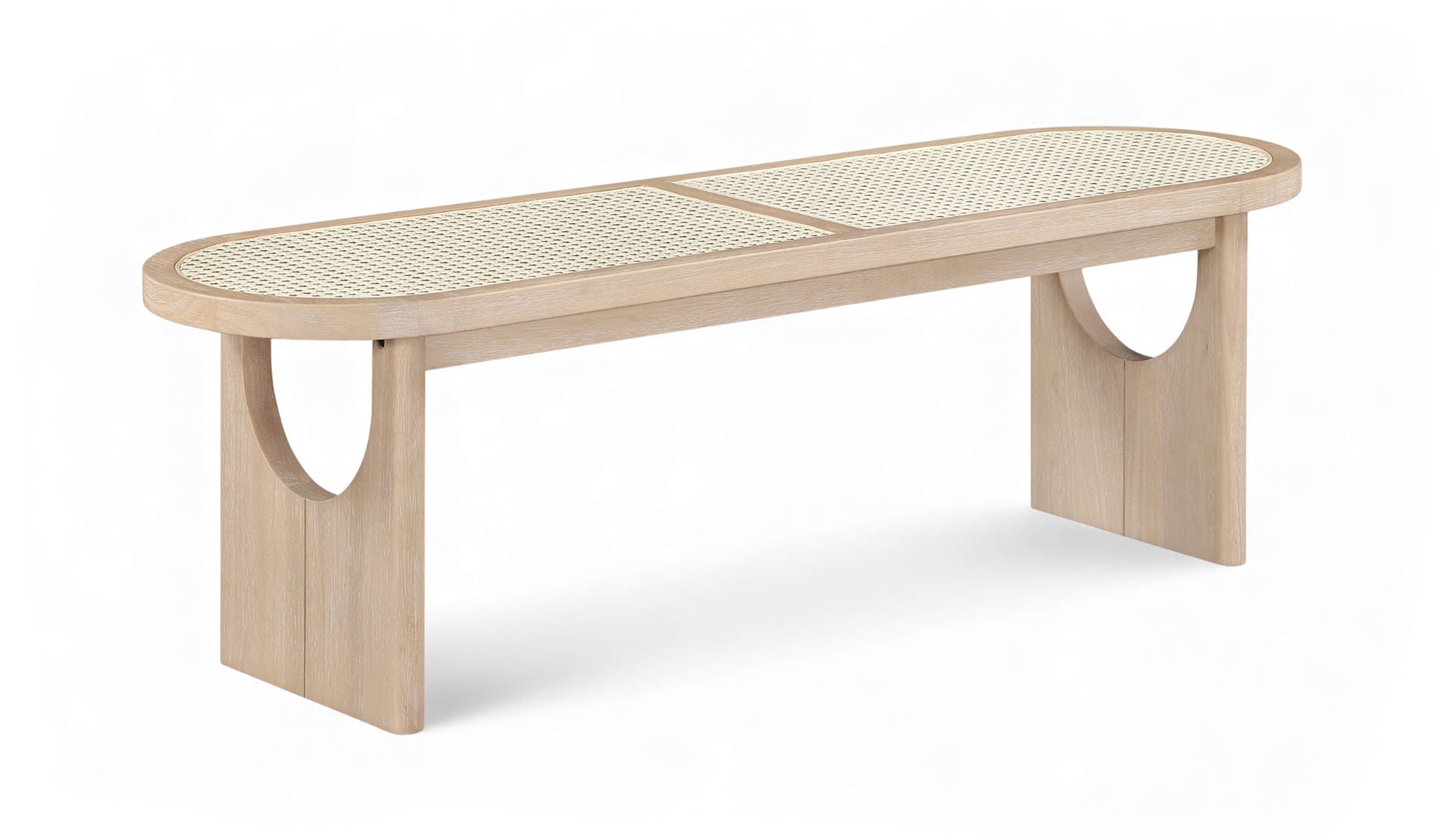 Canovia - Solid Wood And Faux Cane Bench - Urban Living Furniture (Los Angeles, CA)