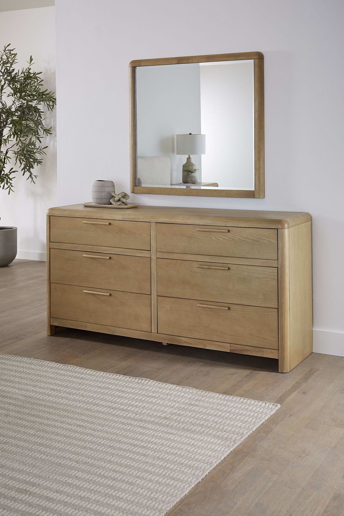 Furano - Six Drawer Ash Wood Dresser - Ginger