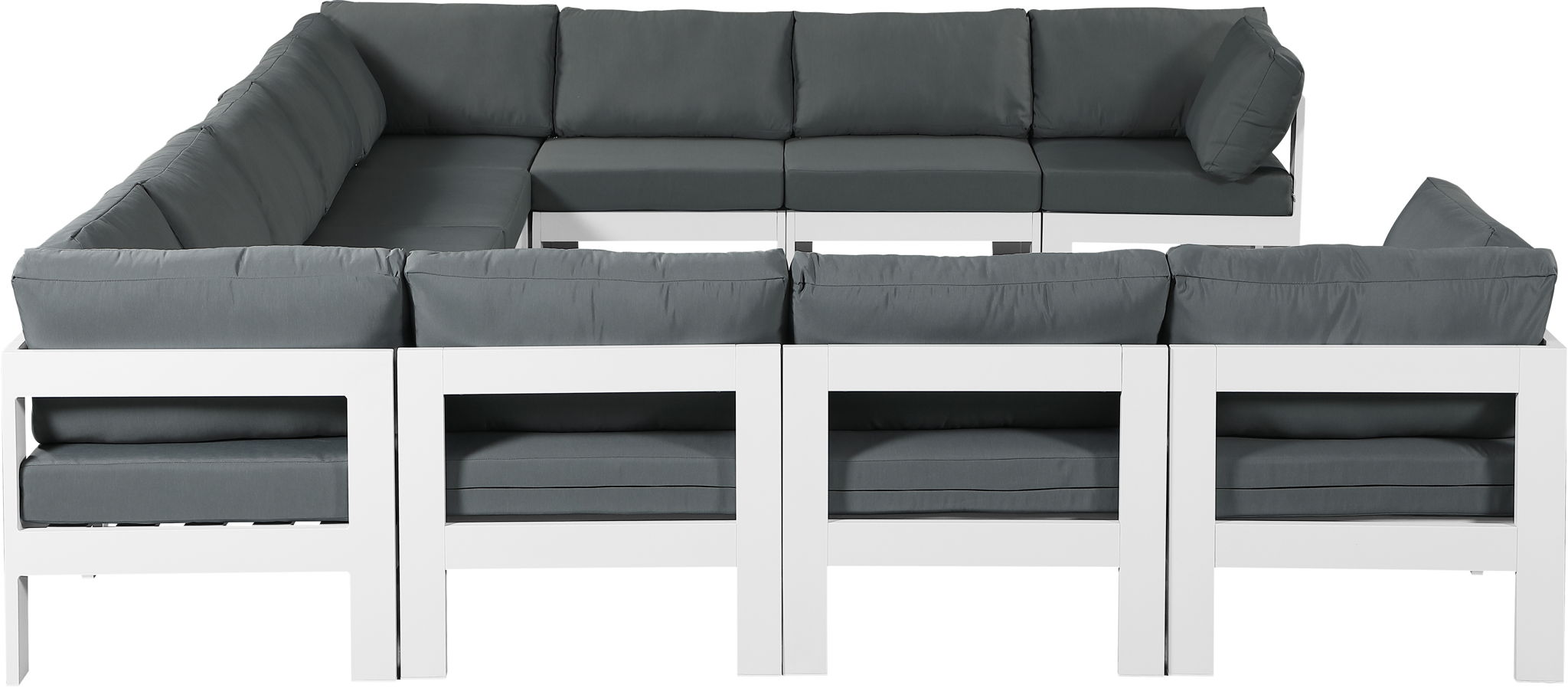 Nizuc - Outdoor Patio 11 Piece Modular Sectional With White Frame - Urban Living Furniture (Los Angeles, CA)