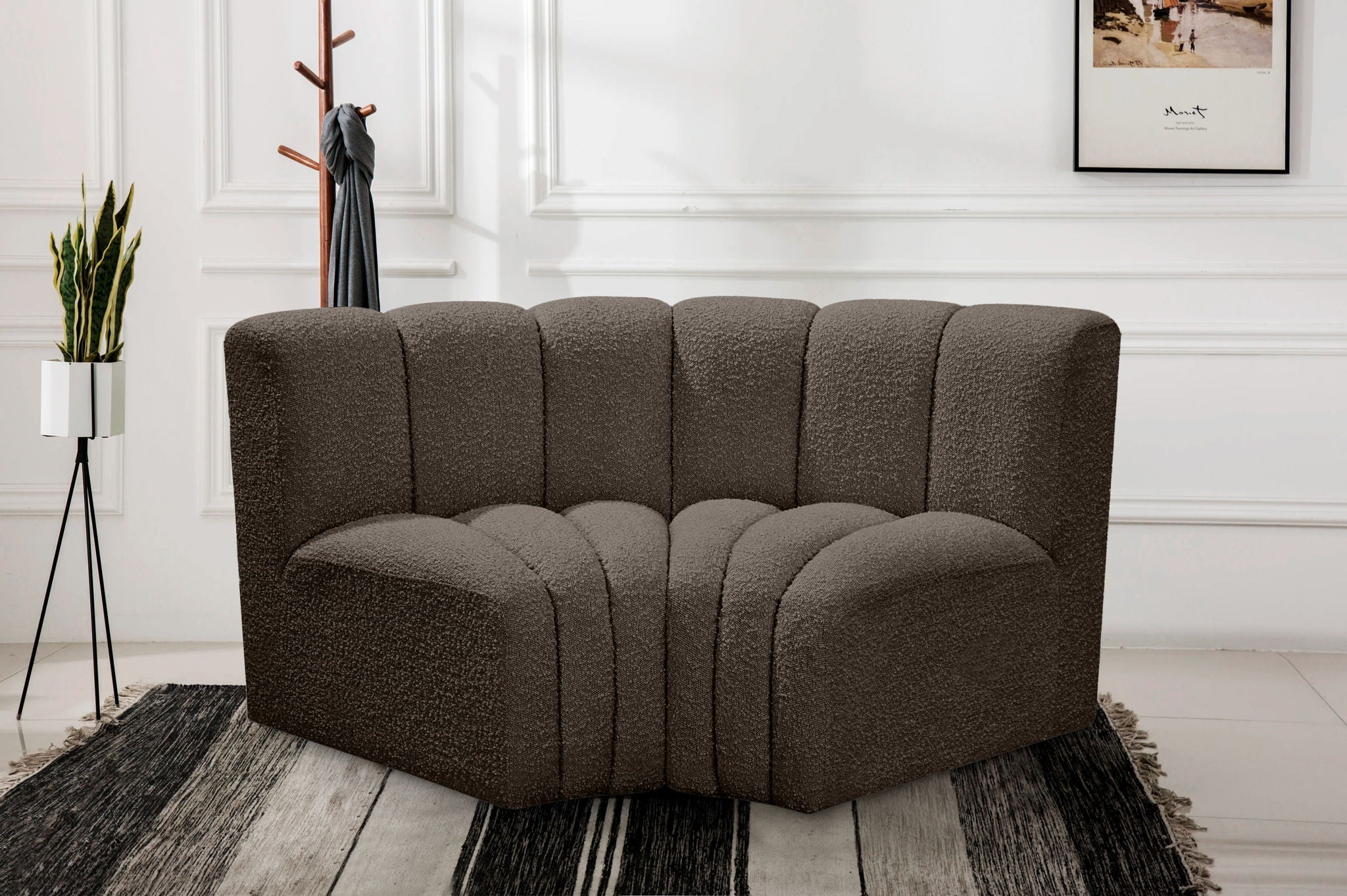 Arc - Boucle Fabric 2 Piece Modular Sofa