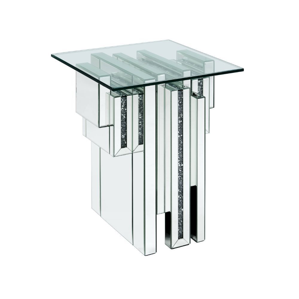 Noralie - 20" End Table With Faux Diamonds - Mirrored - Urban Living Furniture (Los Angeles, CA)