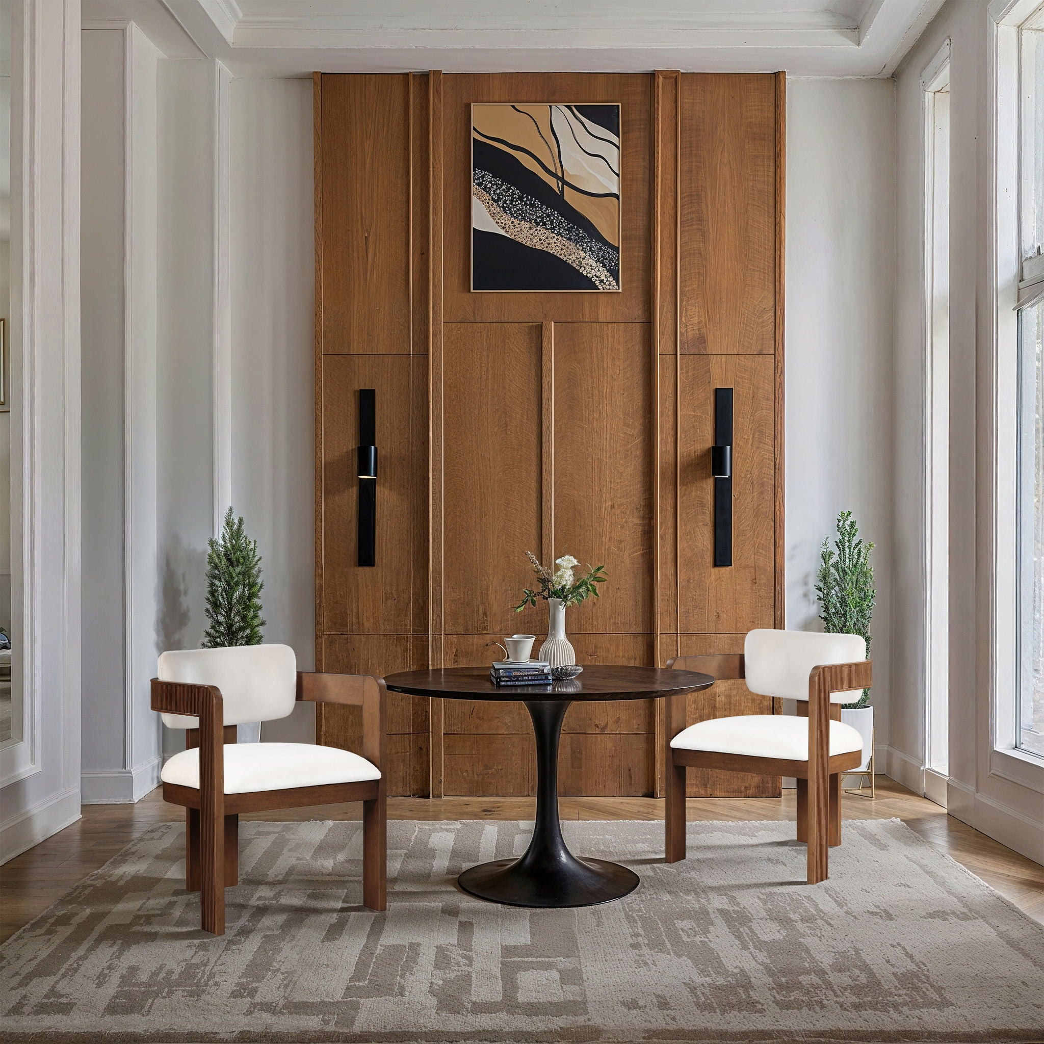 Sacha - Velvet Dining Chair With Brown Base (Set of 2) - Urban Living Furniture (Los Angeles, CA)