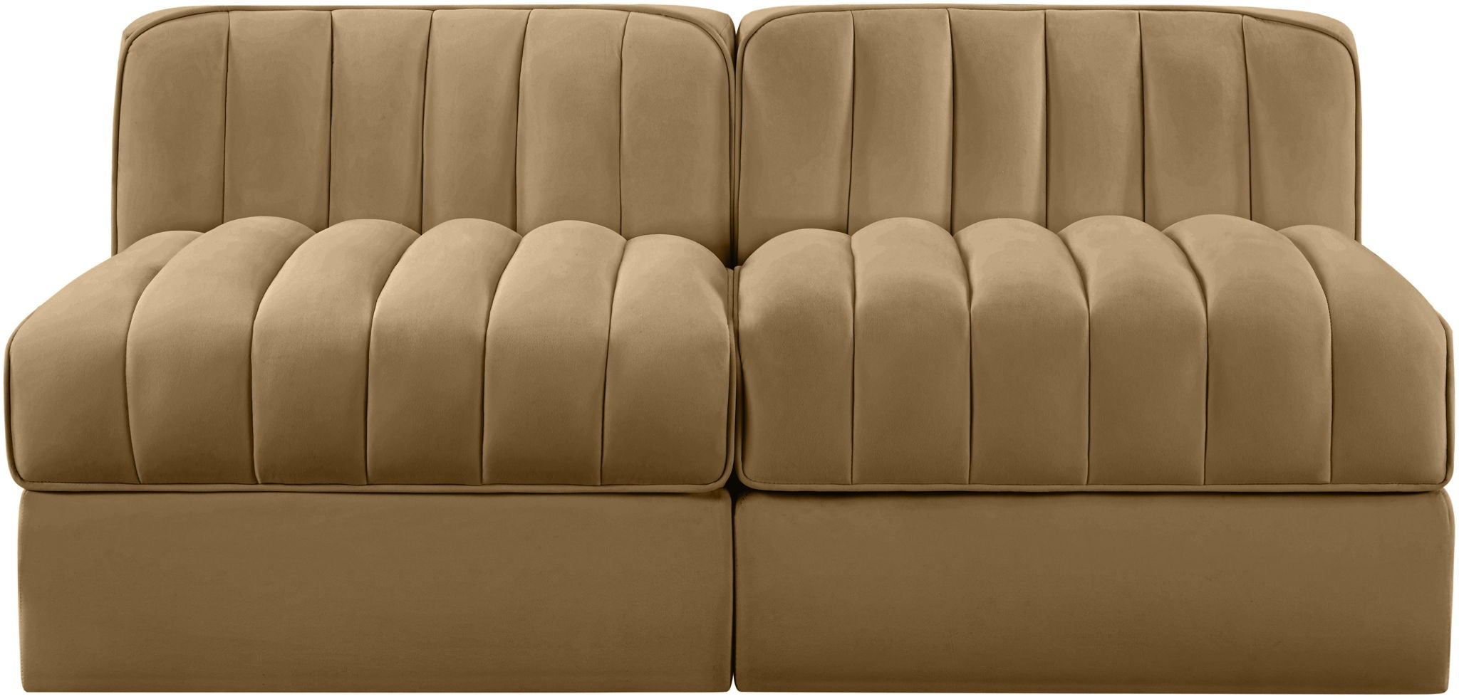 Rummi - Velvet Performance Fabric Upholstered 2 Piece Modular Armless Loveseat - Urban Living Furniture (Los Angeles, CA)