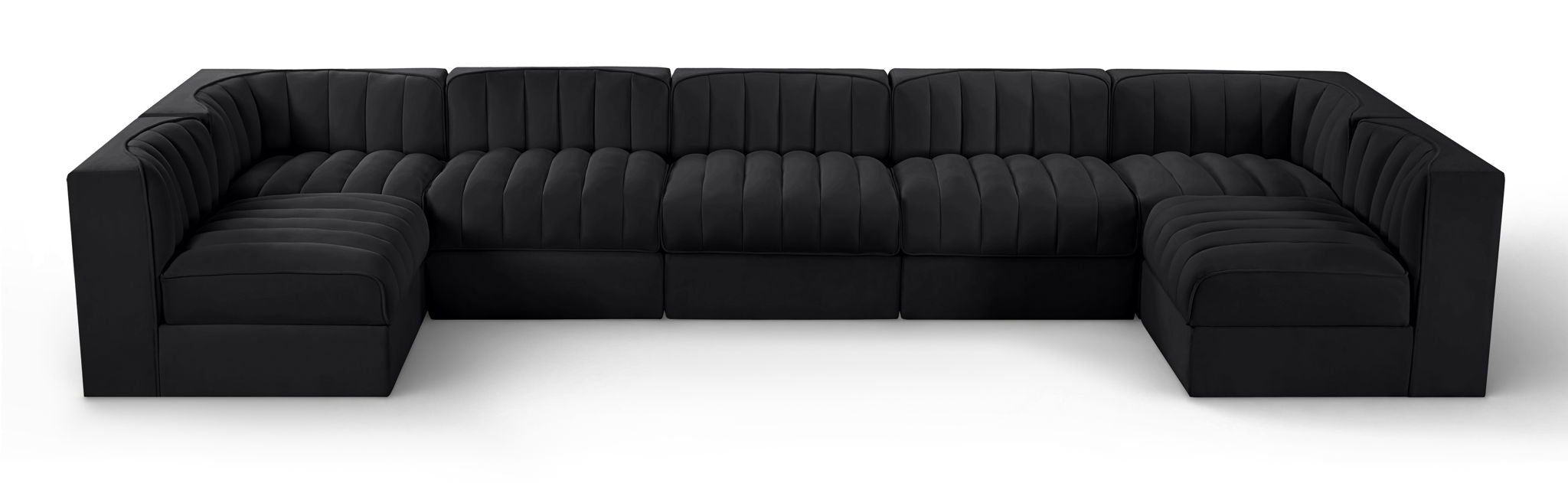 Rummi - Velvet Performance Fabric Upholstered 7 Piece Modular Sectional (With 2 Corner Chairs) - Urban Living Furniture (Los Angeles, CA)