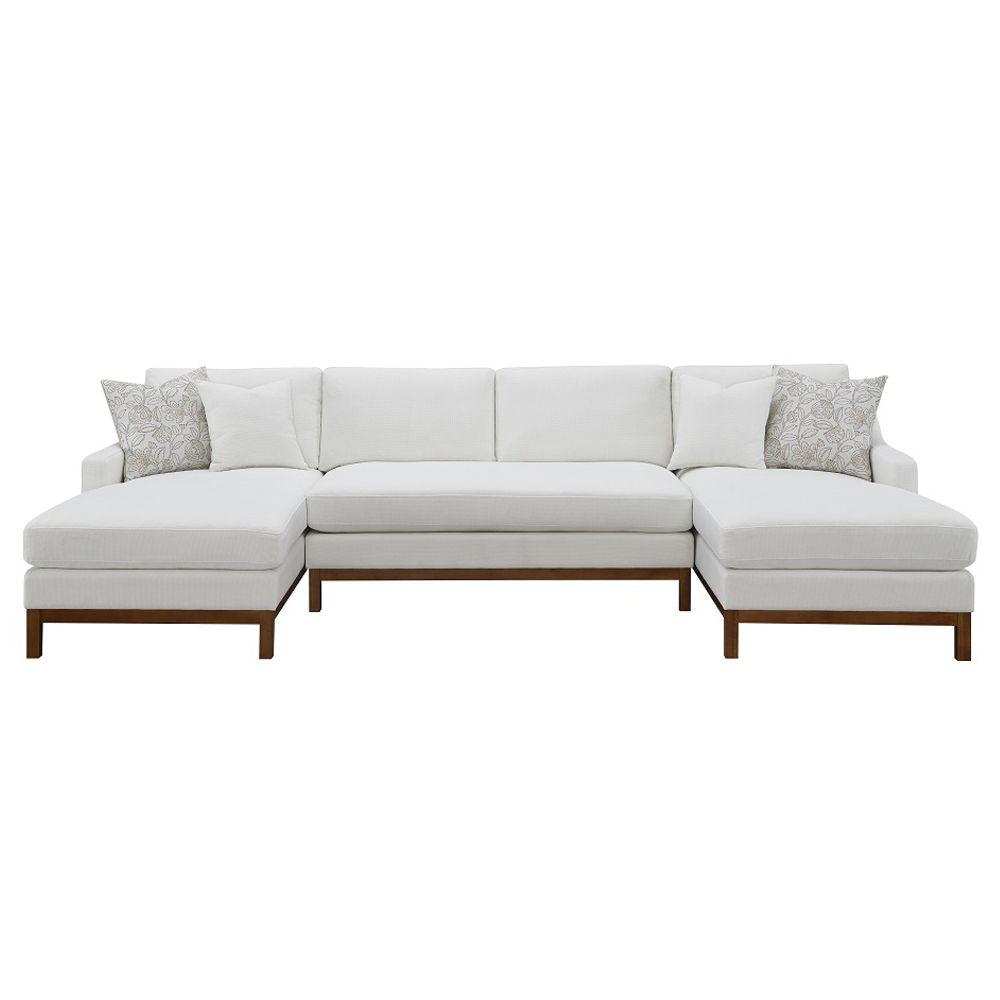 Valiant - Sectional Sofa With 4 Pillows - Ivory Chenille - Urban Living Furniture (Los Angeles, CA)