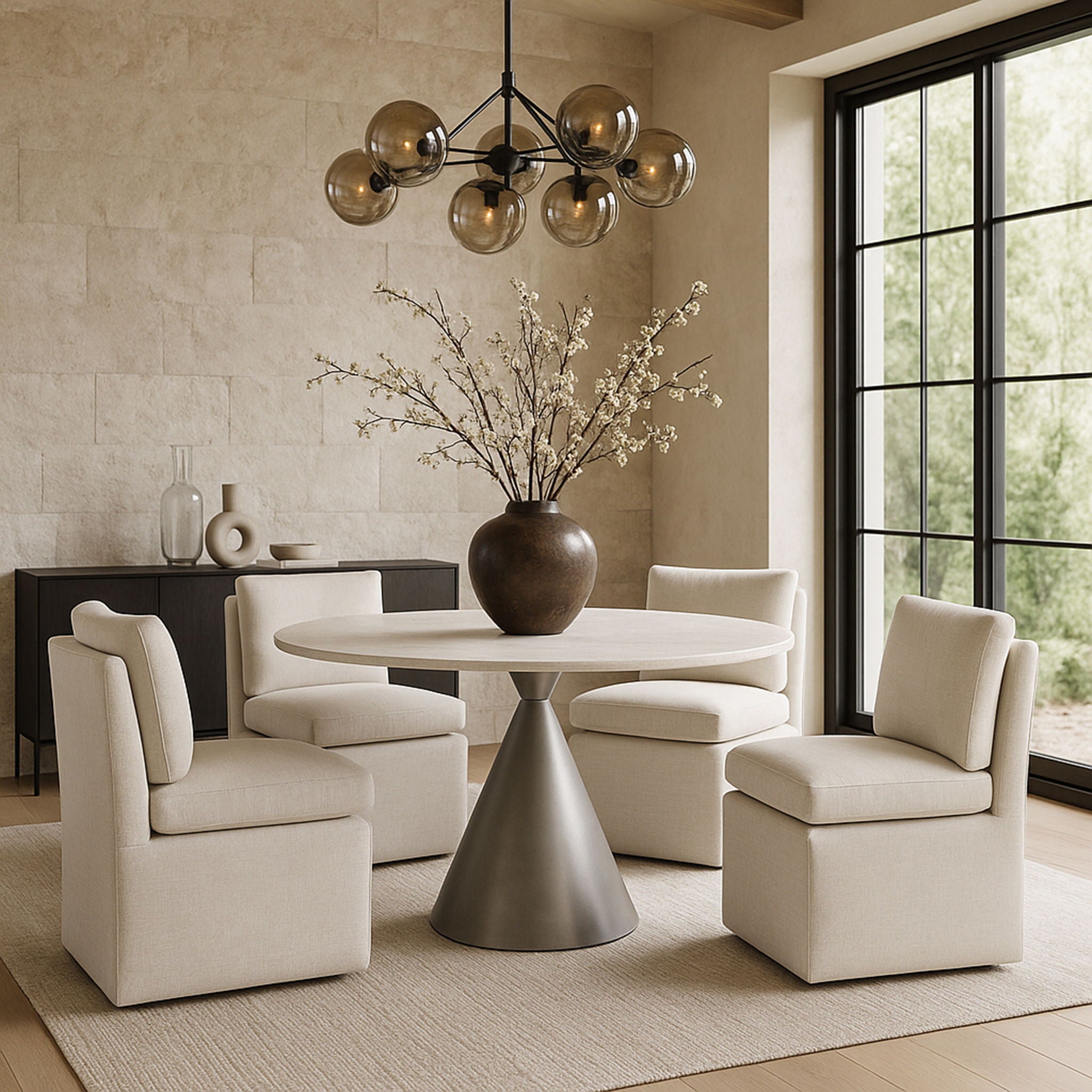 Nelori - Linen Textured Performance Fabric Upholstered Dining Chair (Set of 2) - Urban Living Furniture (Los Angeles, CA)
