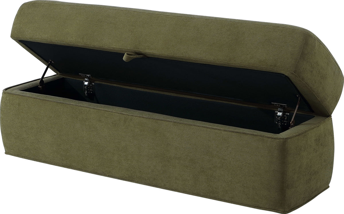 Hartford Summit - Upholstered Storage Bench - Moss