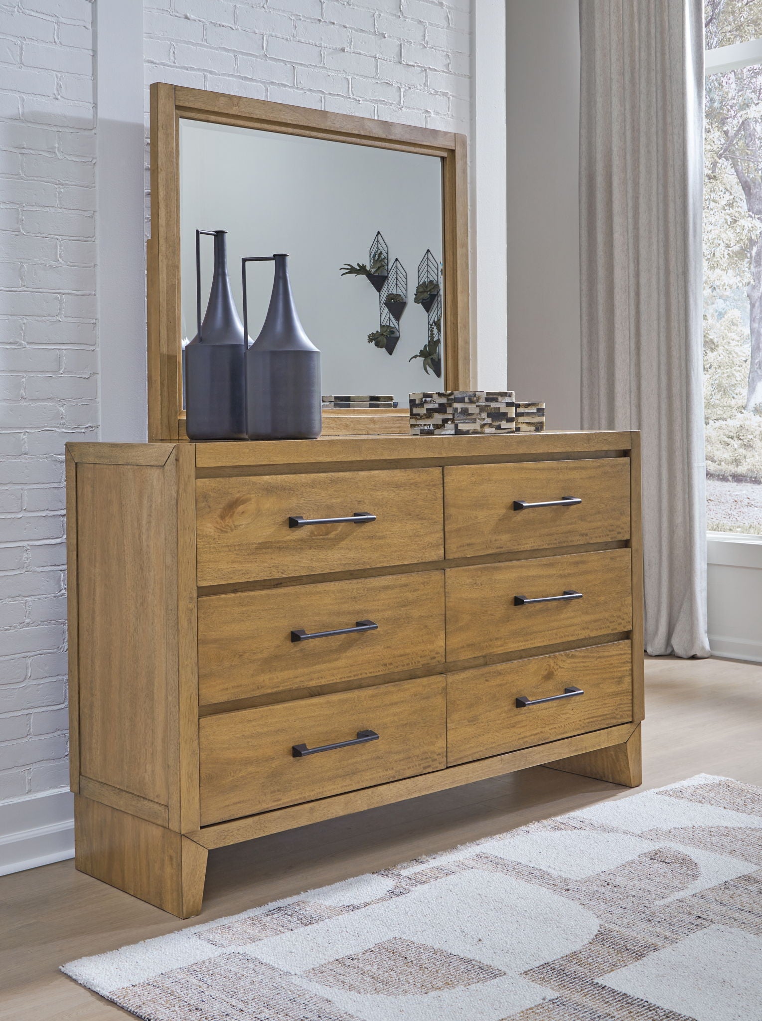 Sherbana - Light Brown - Dresser And Mirror - Urban Living Furniture (Los Angeles, CA)