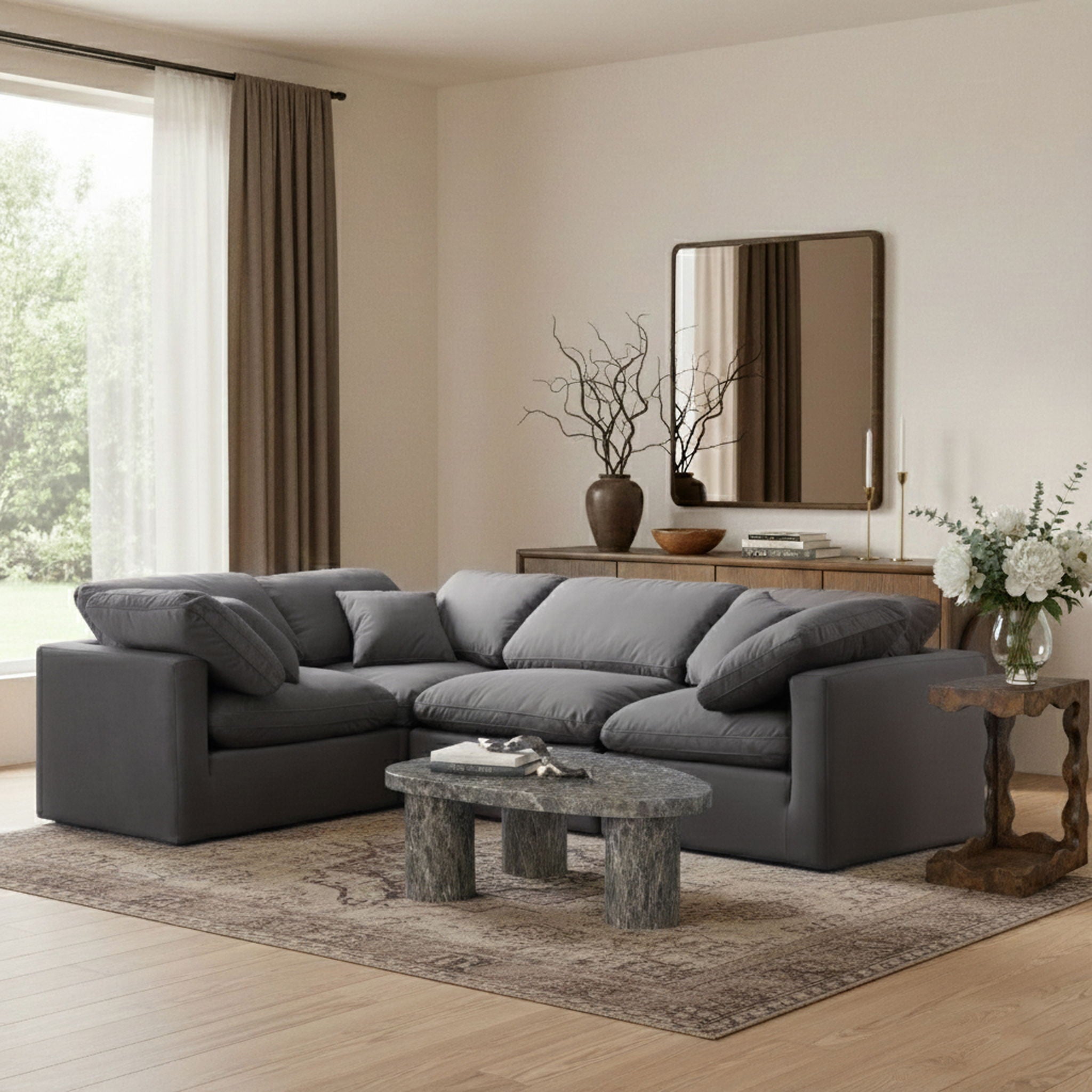 Indulge - Velvet 4 Piece Modular Corner Sectional - Urban Living Furniture (Los Angeles, CA)