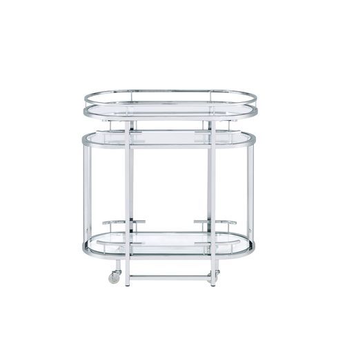 Piffo - Serving Cart Set - Clear Glass & Chrome - Urban Living Furniture (Los Angeles, CA)