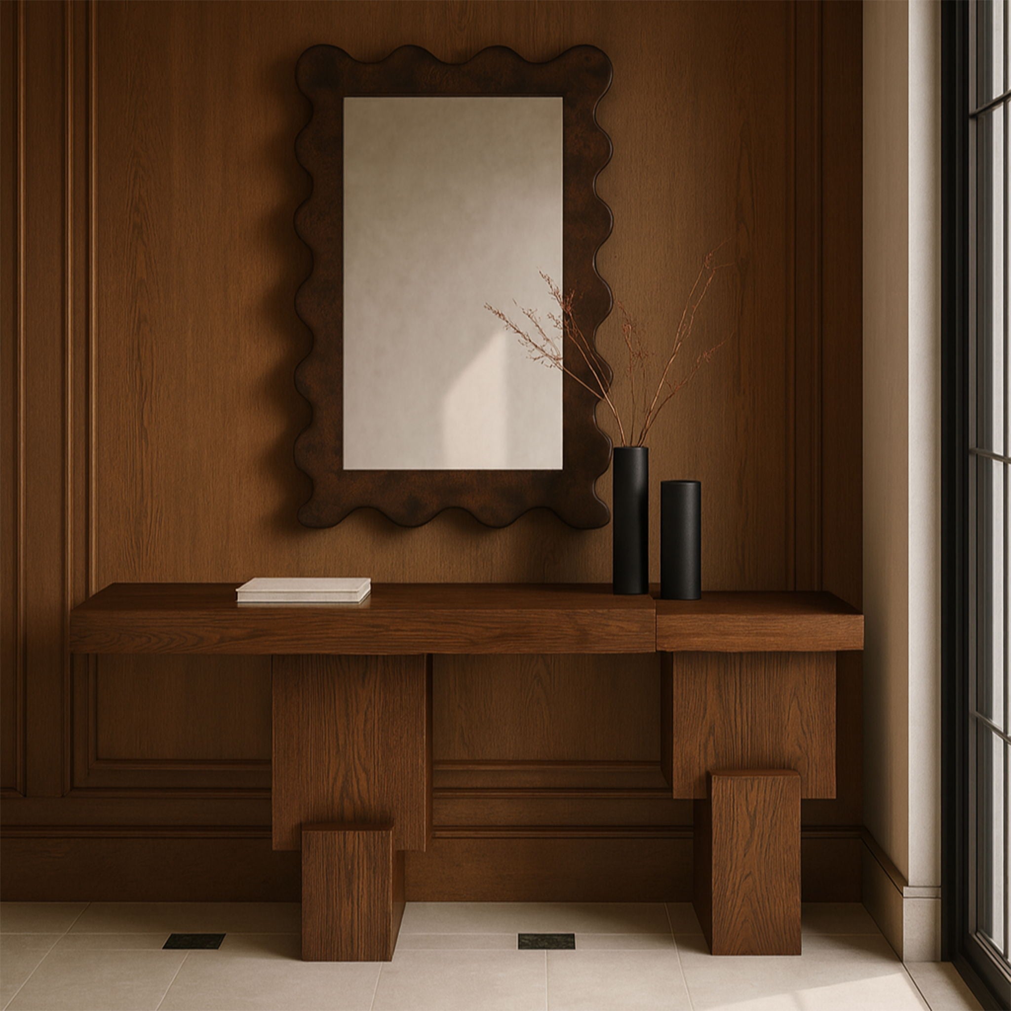 Anzio - Oak Veneer And Solid Wood Console Table - Urban Living Furniture (Los Angeles, CA)