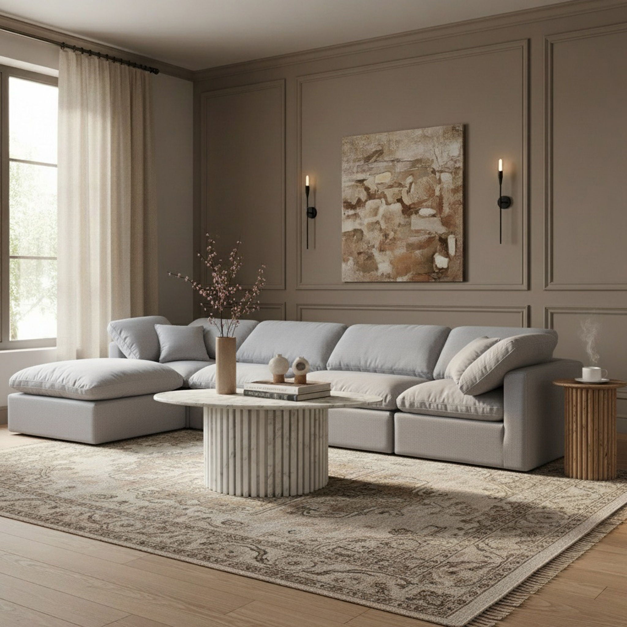 Indulge - Linen 5 Piece Modular Sectional With Chaise - Urban Living Furniture (Los Angeles, CA)