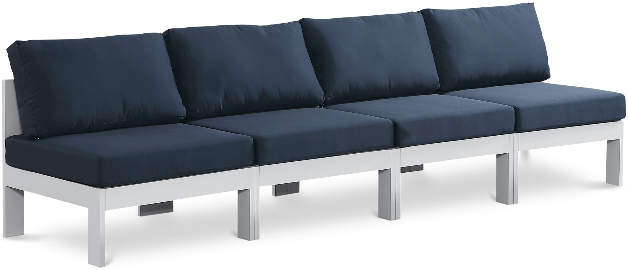 Nizuc - Outdoor Patio 4 Seat Armless Modular Sofa With White Frame - Urban Living Furniture (Los Angeles, CA)