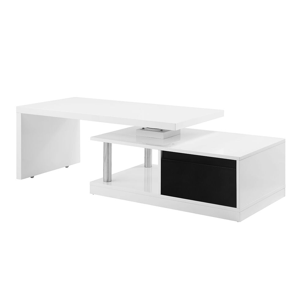 Buck II - Coffee Table With Swivel Top - White & Black High Gloss - Urban Living Furniture (Los Angeles, CA)