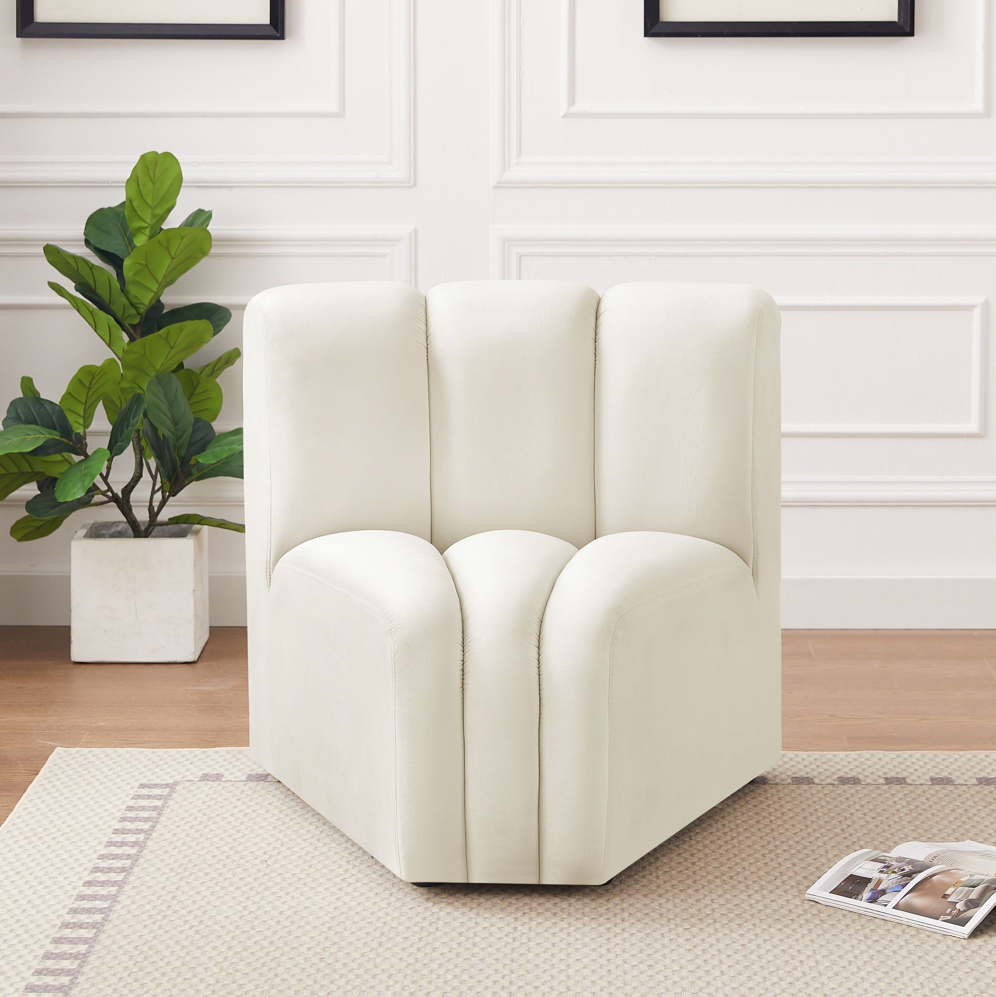 Arc - Velvet Curved Corner Chair - Urban Living Furniture (Los Angeles, CA)