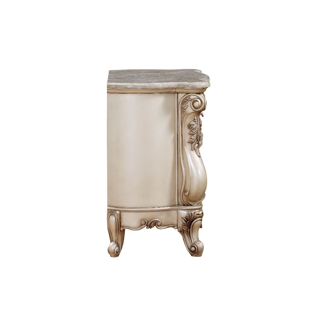 Gorsedd - Nightstand With Marble Top - Marble Top & Golden Ivory - Urban Living Furniture (Los Angeles, CA)