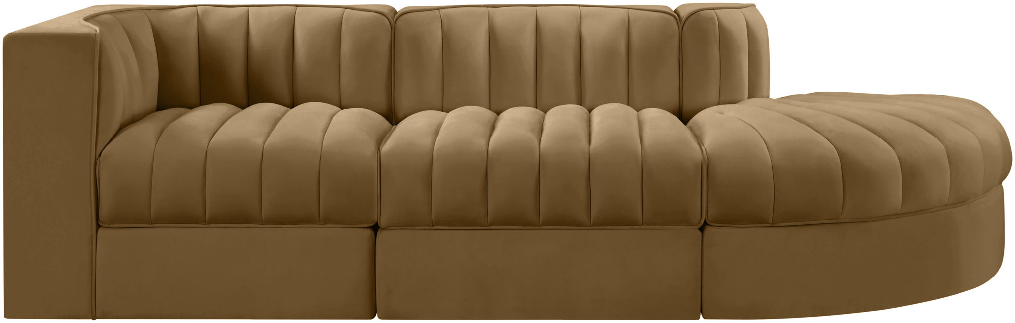 Rummi - Velvet Performance Fabric Upholstered 3 Piece Modular Sectional - Urban Living Furniture (Los Angeles, CA)