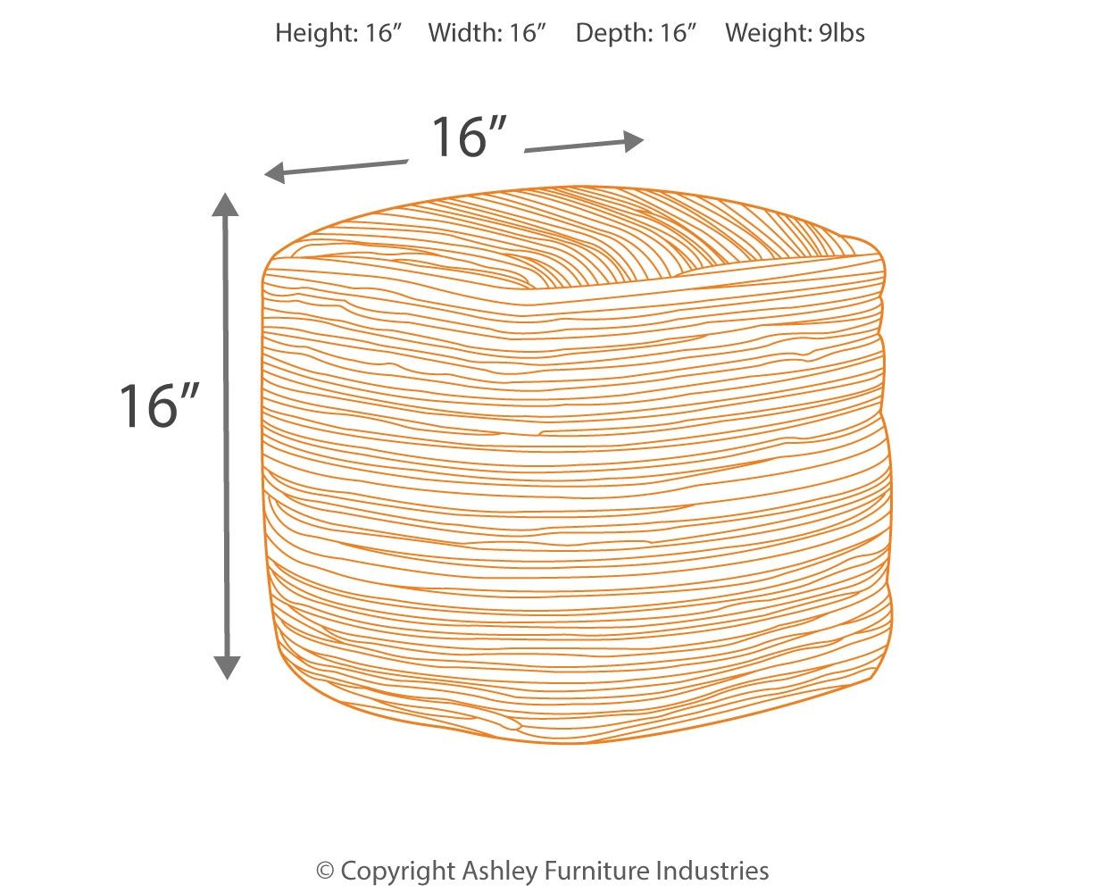 Absalom - Denim - Pouf - Urban Living Furniture (Los Angeles, CA)