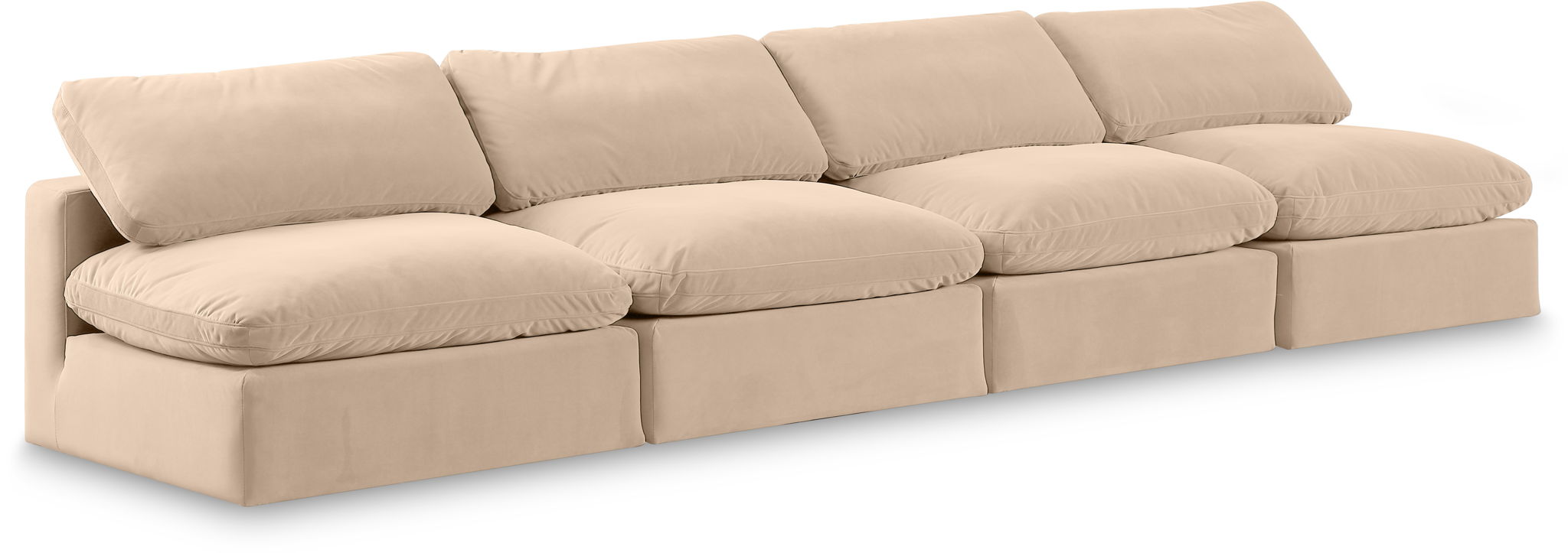 Comfy - Velvet Modular Armless Sofa 4 Seats - Urban Living Furniture (Los Angeles, CA)