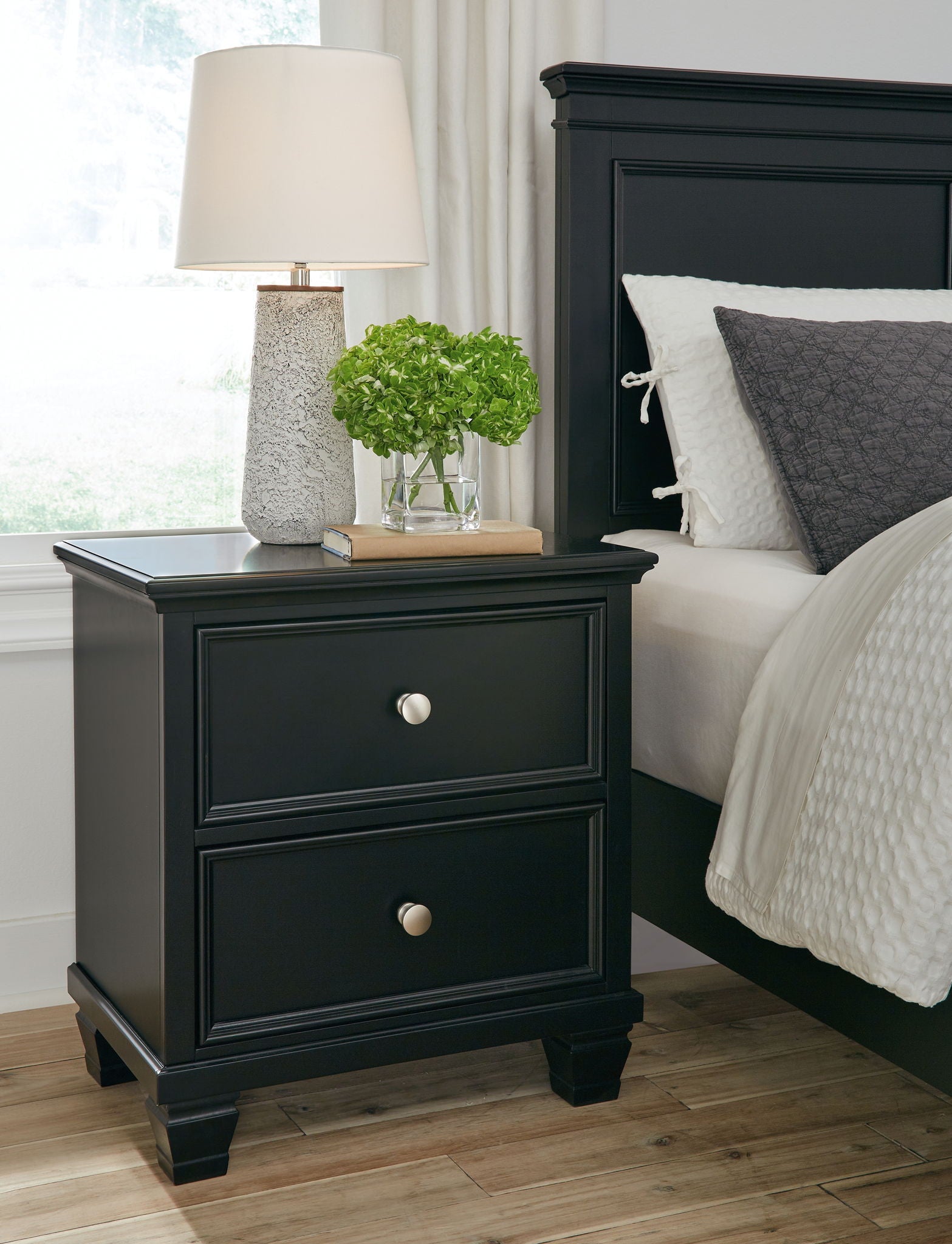 Lanolee - Black - Two Drawer Nightstand - Urban Living Furniture (Los Angeles, CA)