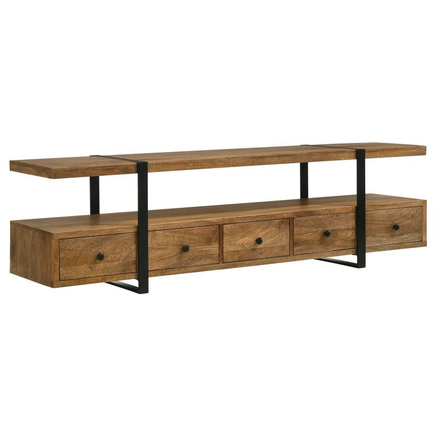 Otto - 5-Drawer Mango Wood TV Stand Media Console - Brown - Urban Living Furniture (Los Angeles, CA)