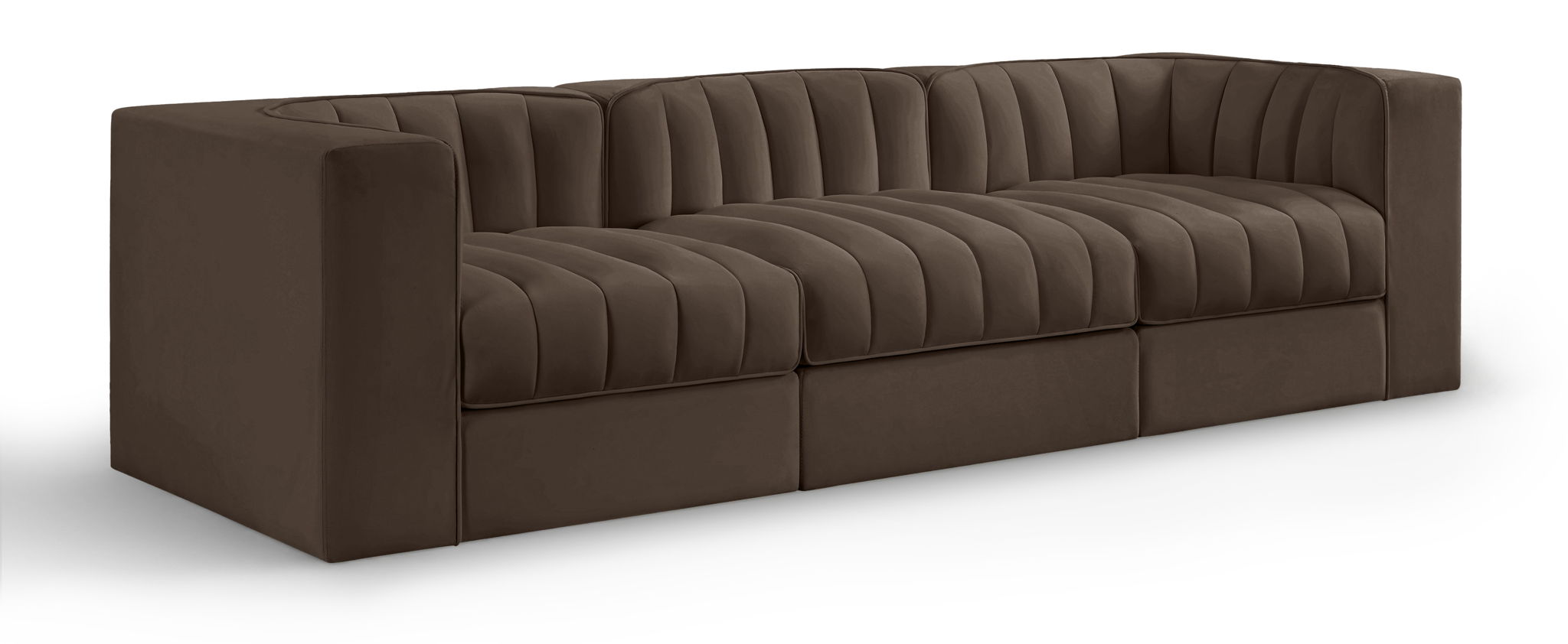 Rummi - Velvet Performance Fabric Upholstered 3 Piece Modular Sofa - Urban Living Furniture (Los Angeles, CA)