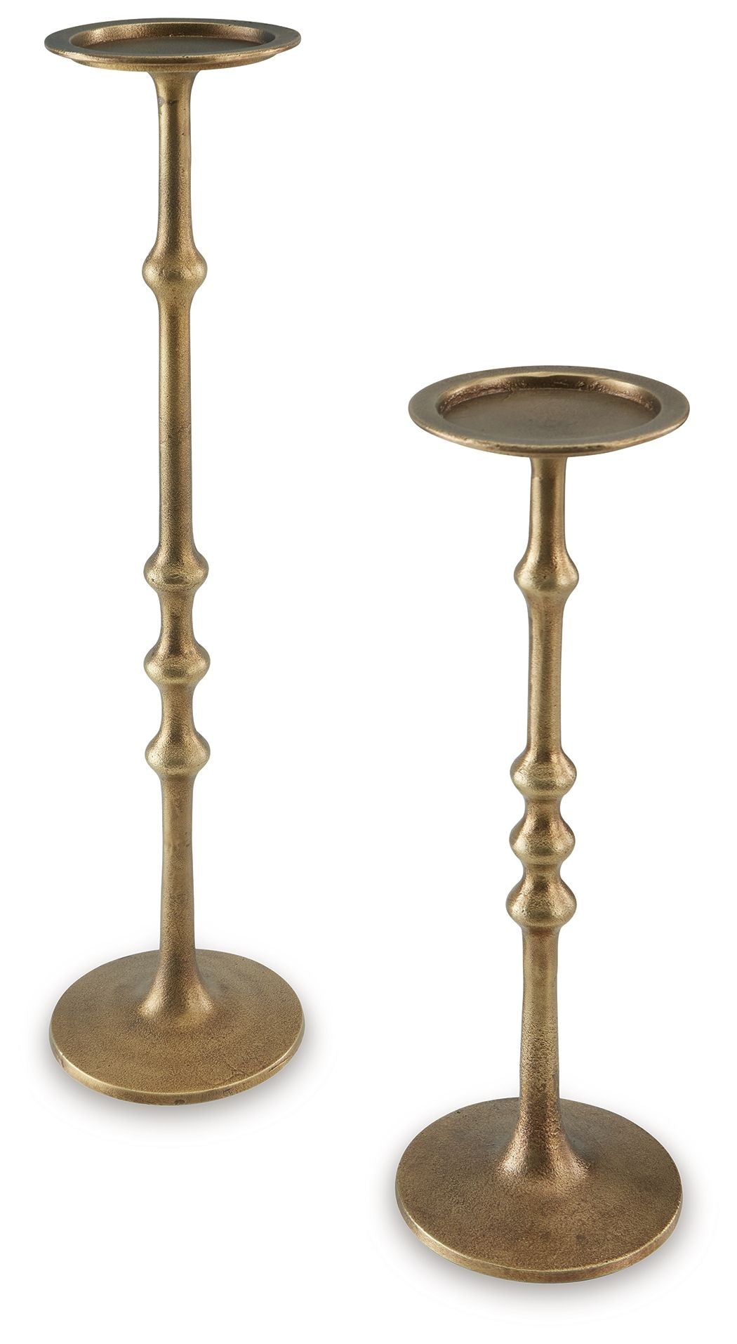 Larwick - Antique Brass Finish - Candle Holder Set (Set of 2) - Urban Living Furniture (Los Angeles, CA)