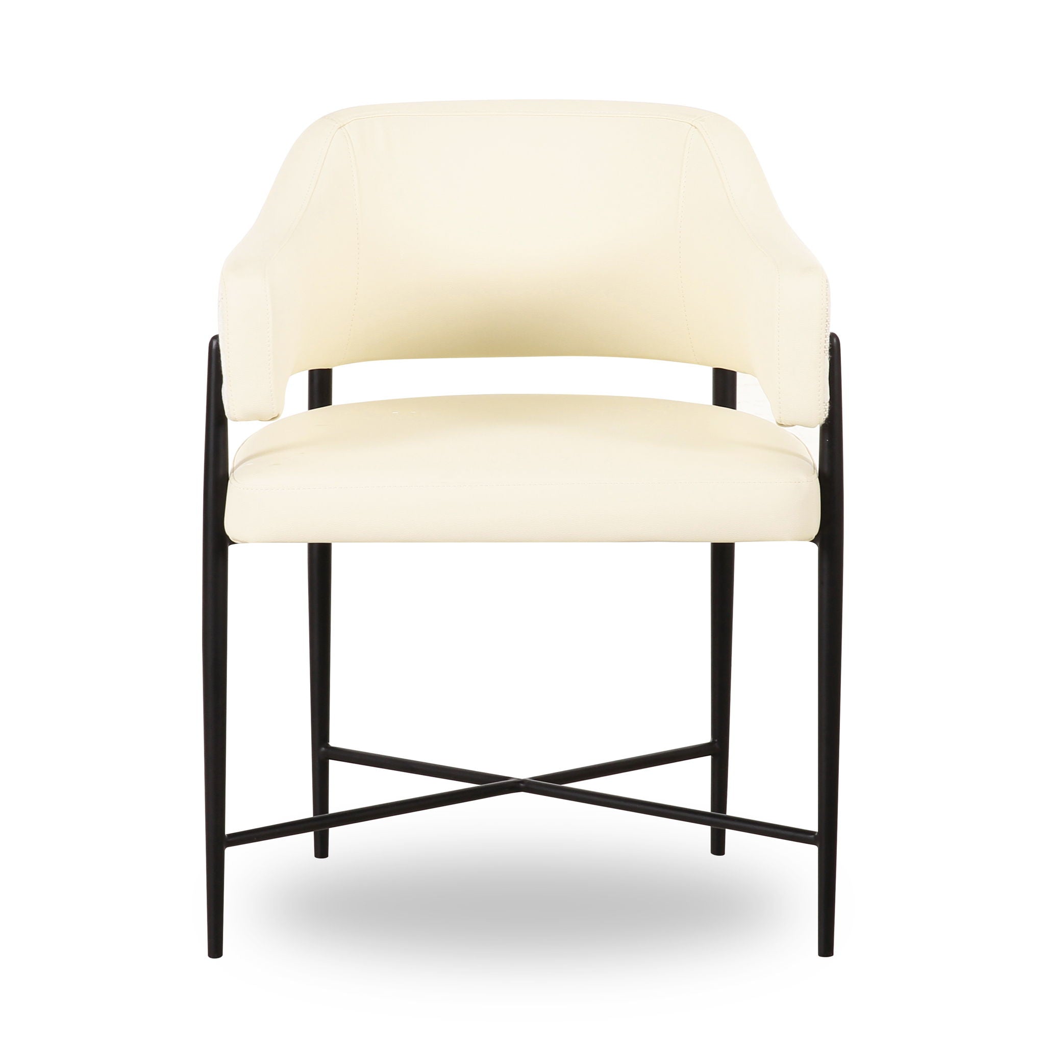 Sezanne - Vegan Leather And 2-Tone Jacquard Dining Chair - Cream - Urban Living Furniture (Los Angeles, CA)