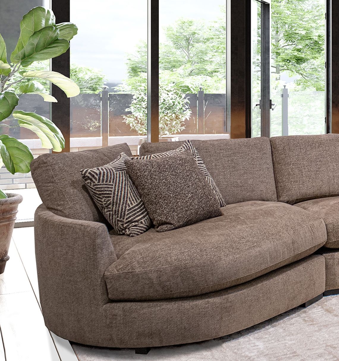 The Bump - Left Arm Facing Bumper Chaise With Pillows - Alistair Fossil - Urban Living Furniture (Los Angeles, CA)