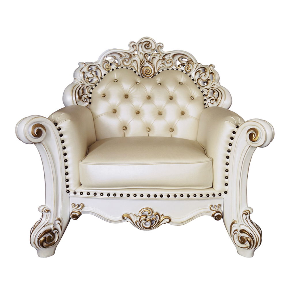 Vendome - Chair With Pillow - Champagne Synthetic Leather & Antique Pearl - Urban Living Furniture (Los Angeles, CA)