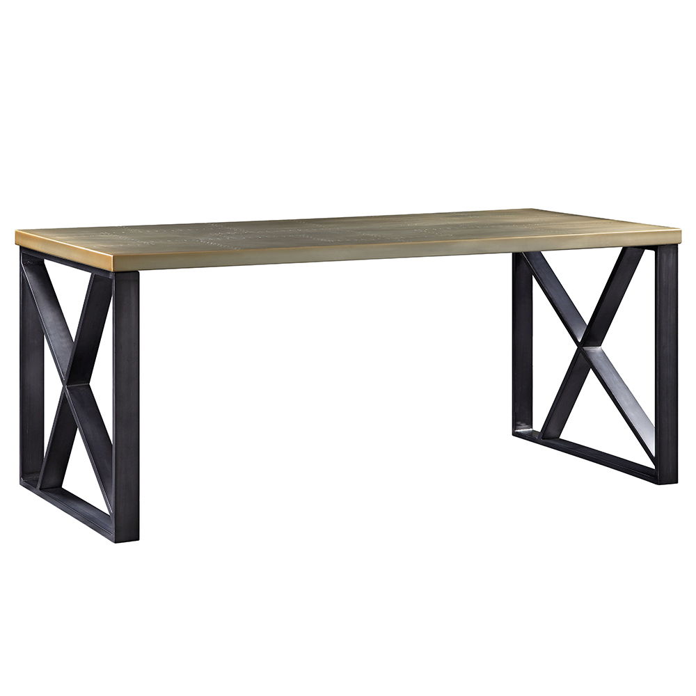 Jennavieve - Executive Writing Desk - Gold Aluminum - Urban Living Furniture (Los Angeles, CA)