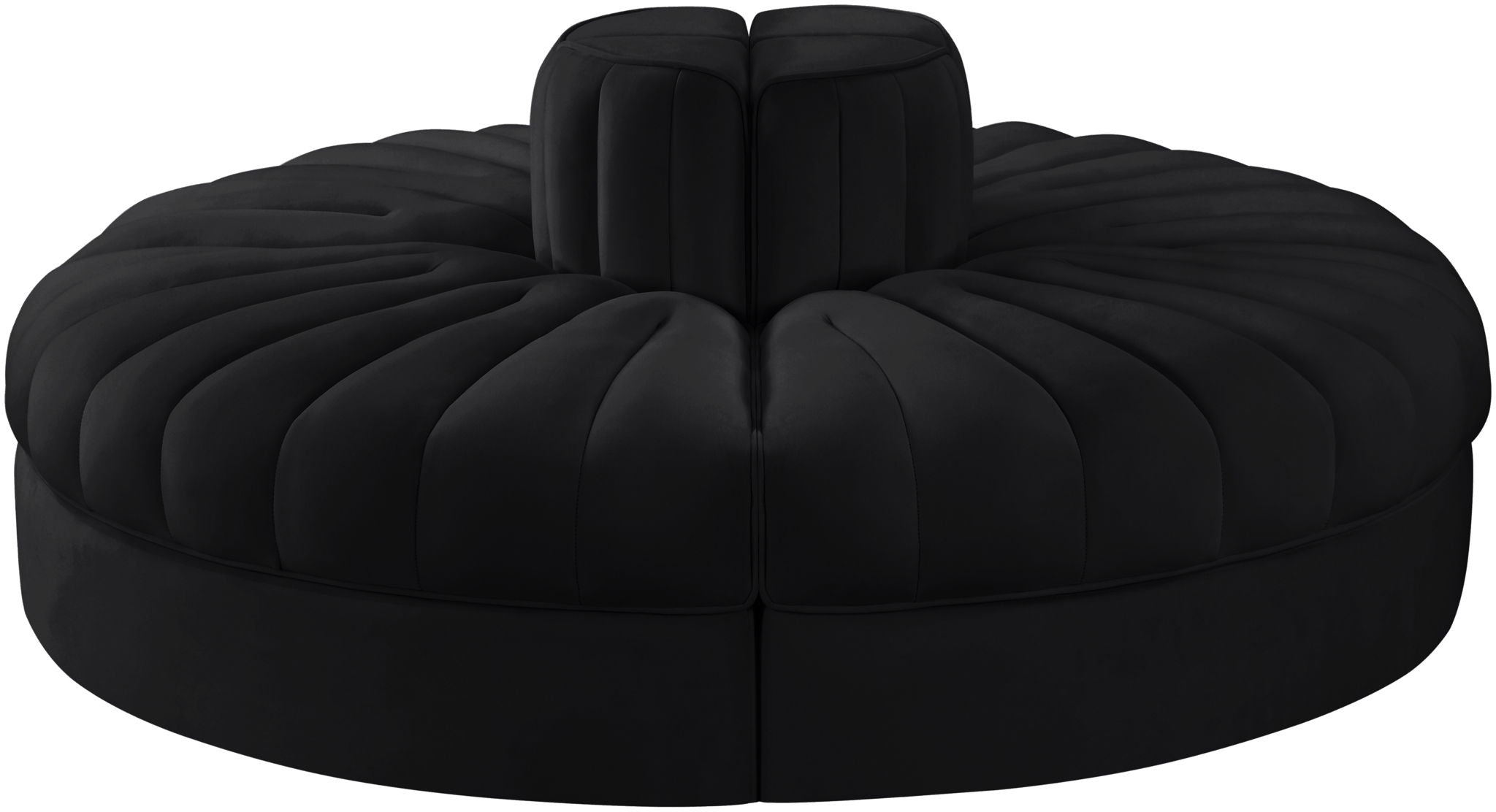 Rummi - Round Velvet Performance Fabric Upholstered 4 Piece Modular Sofa - Urban Living Furniture (Los Angeles, CA)