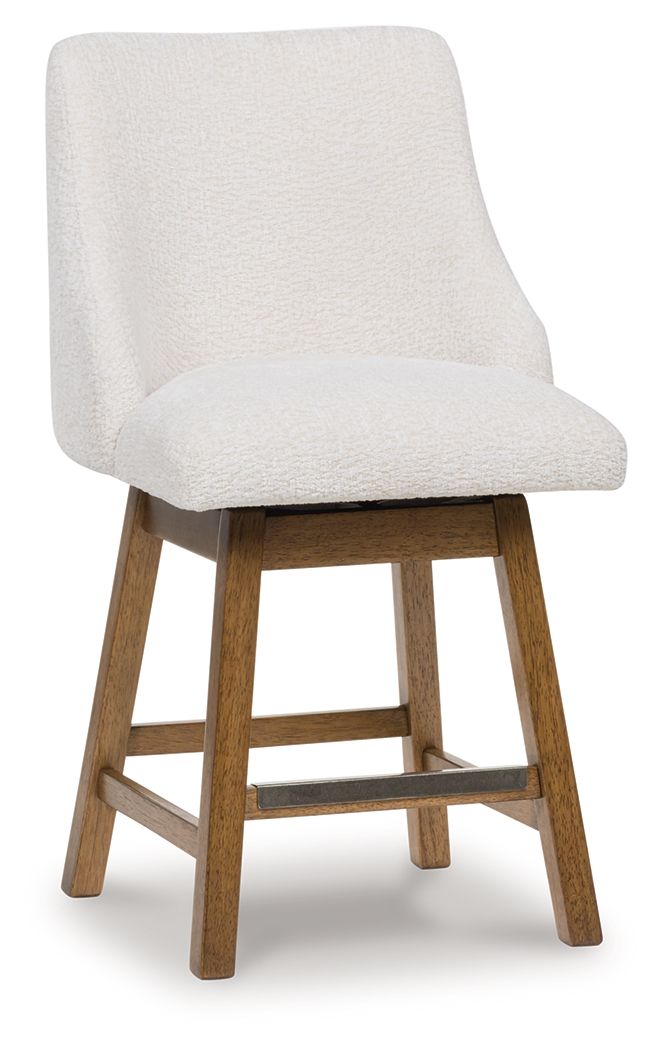 Cabalynn - Oatmeal / Light Brown - Upholstered Swivel Barstool (Set of 2) - Urban Living Furniture (Los Angeles, CA)