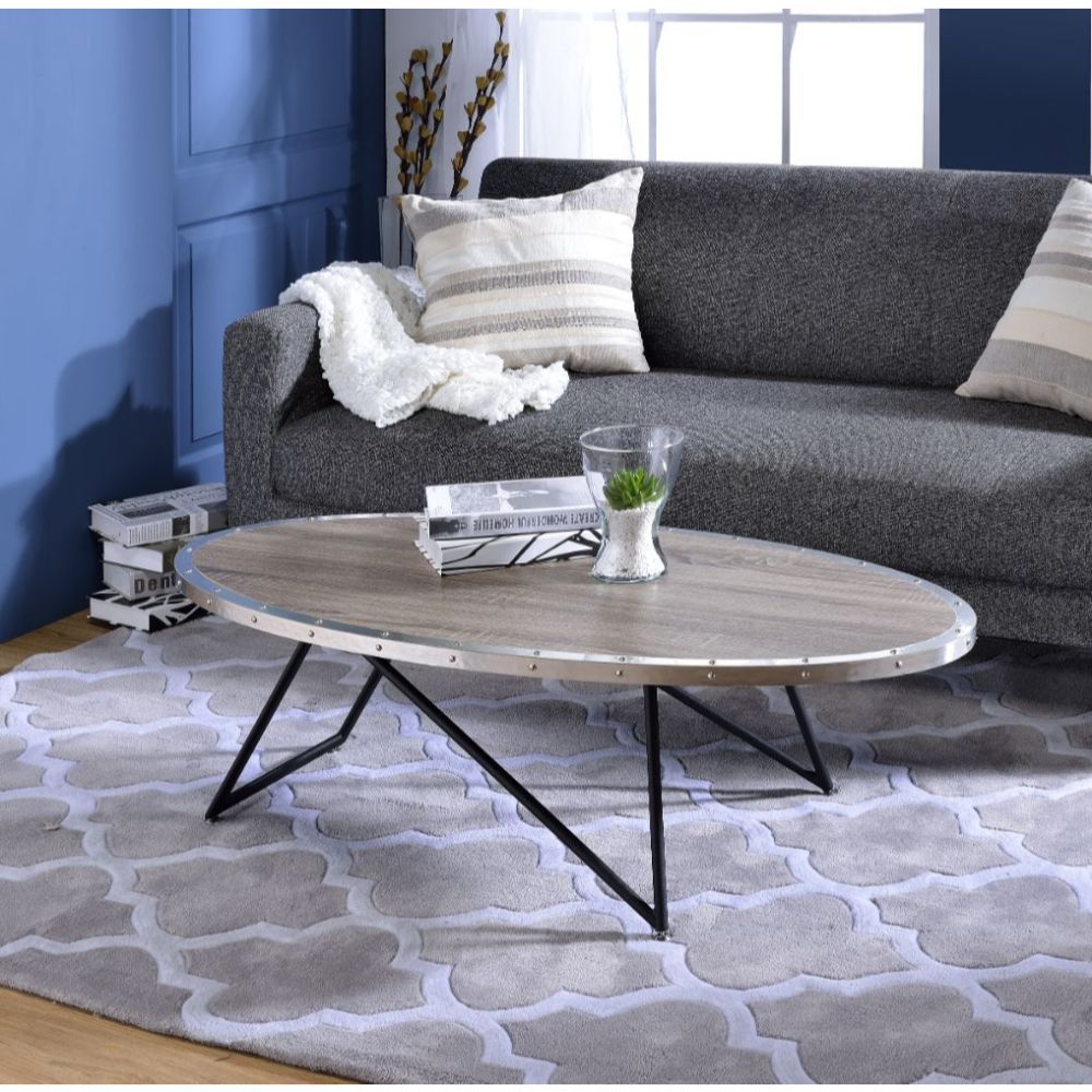 Allis - Coffee Table - Weathered Gray Oak & Metal - Urban Living Furniture (Los Angeles, CA)