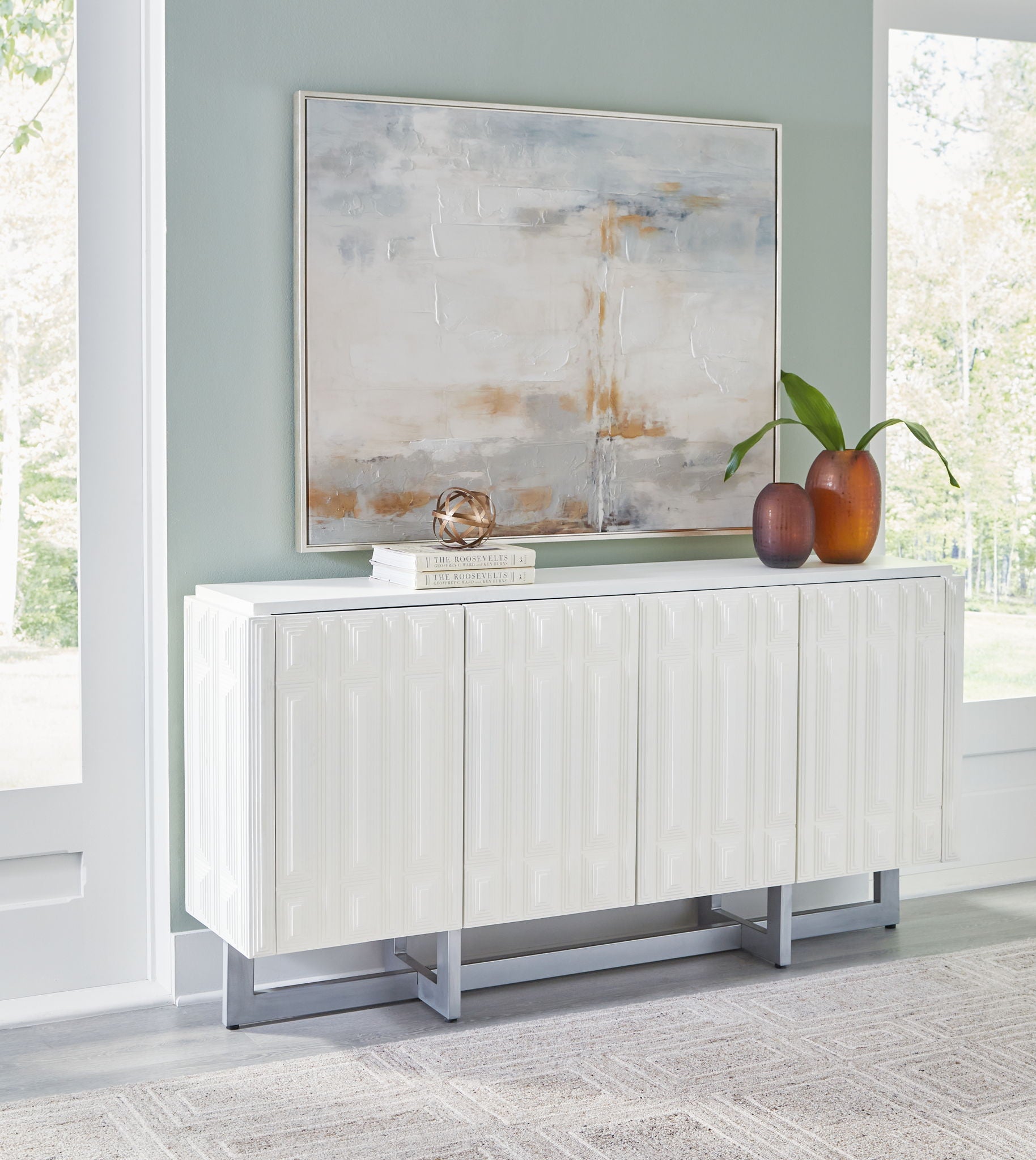 Ornawel - Distressed White - Accent Cabinet - Urban Living Furniture (Los Angeles, CA)
