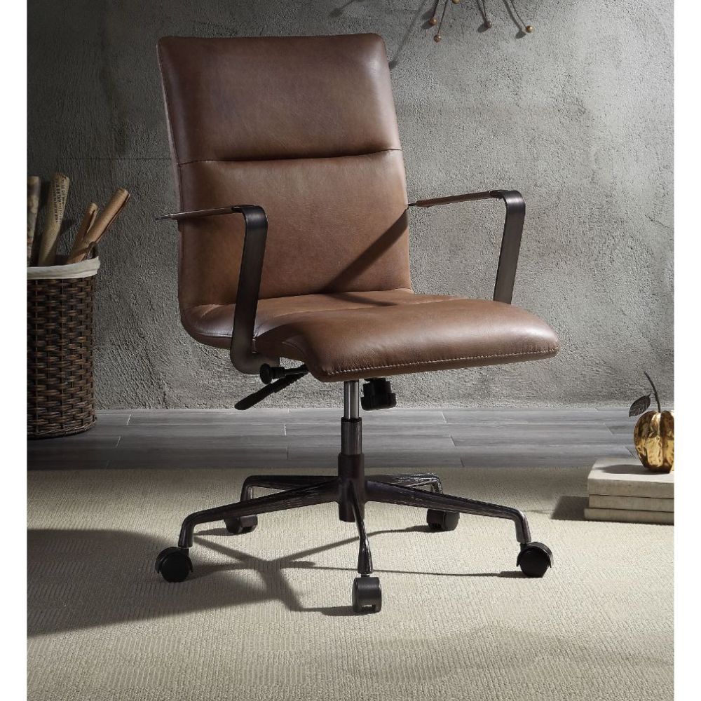 Indra - Office Chair - Vintage Chocolate Top Grain Leather