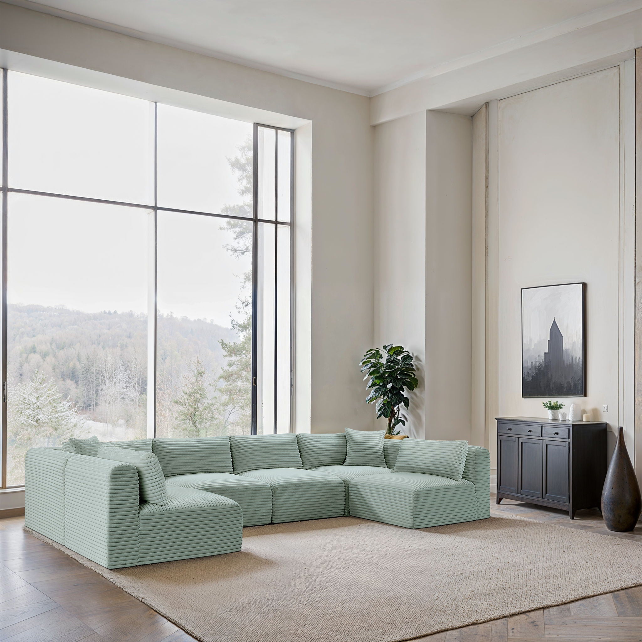 Shaggy - 6 Piece Modular U-Shaped Armless Sectional - Urban Living Furniture (Los Angeles, CA)