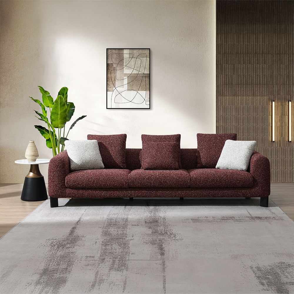 Mardi - Sofa With 6 Pillows - Maroon Tweed - Urban Living Furniture (Los Angeles, CA)