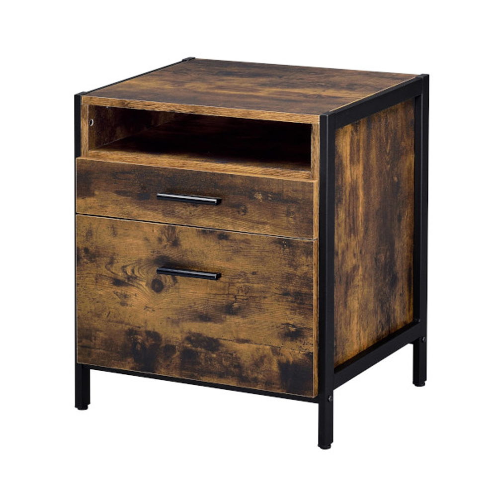 Juvanth - Nightstand - Rustic Oak & Black - Urban Living Furniture (Los Angeles, CA)