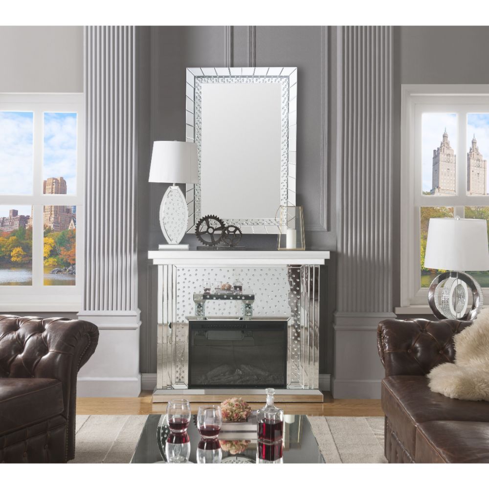 Nysa - 40" Fireplace - Mirrored & Faux Crystals - Urban Living Furniture (Los Angeles, CA)