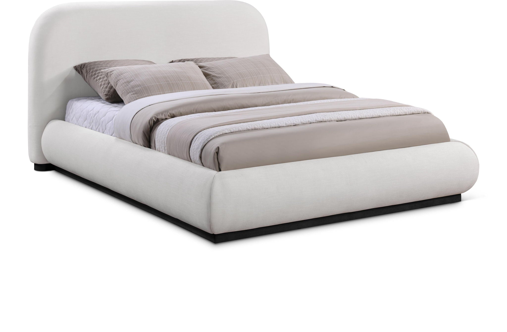 Vaughn - Linen Bed With Black Base - Urban Living Furniture (Los Angeles, CA)