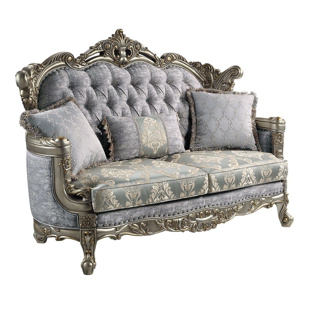 Miliani - Loveseat With 3 Pillows - Fabric & Antique Bronze - Urban Living Furniture (Los Angeles, CA)