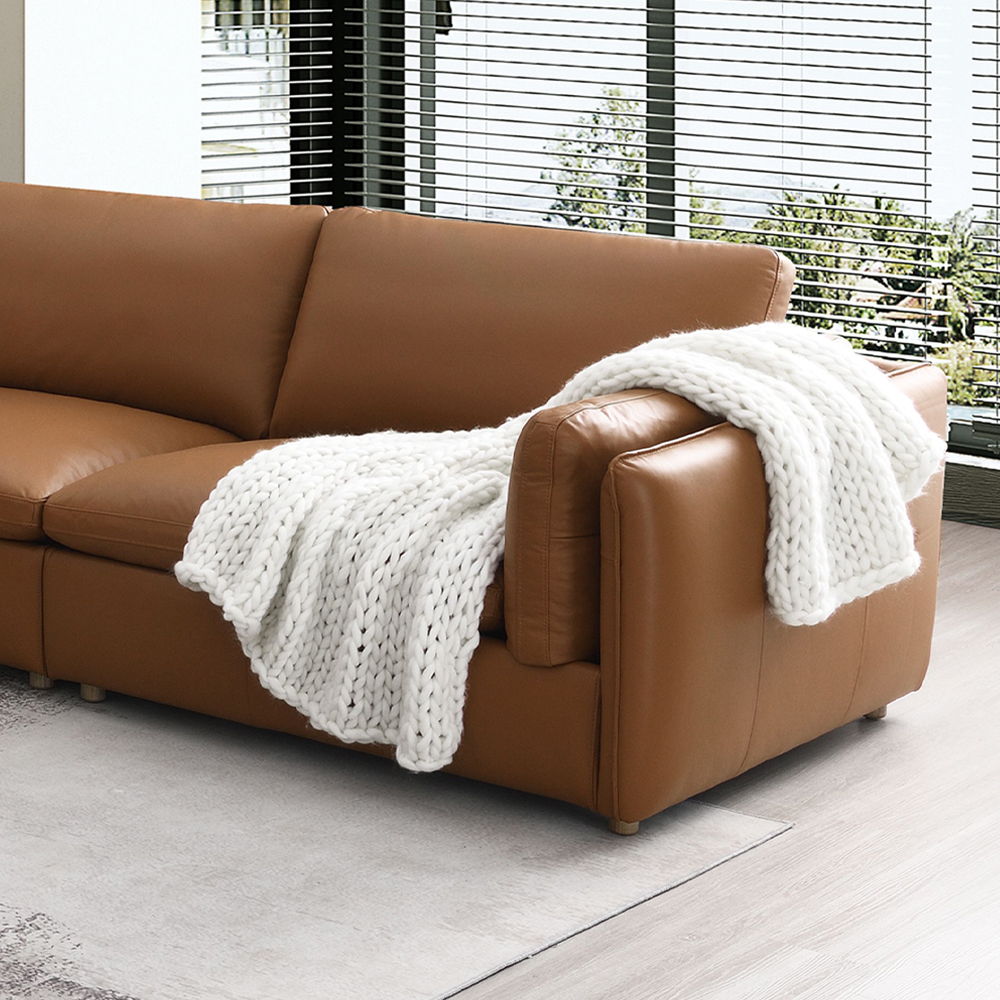 Brighton - Modular Right Facing Arm Chair - Brown Top Grain Leather - Urban Living Furniture (Los Angeles, CA)