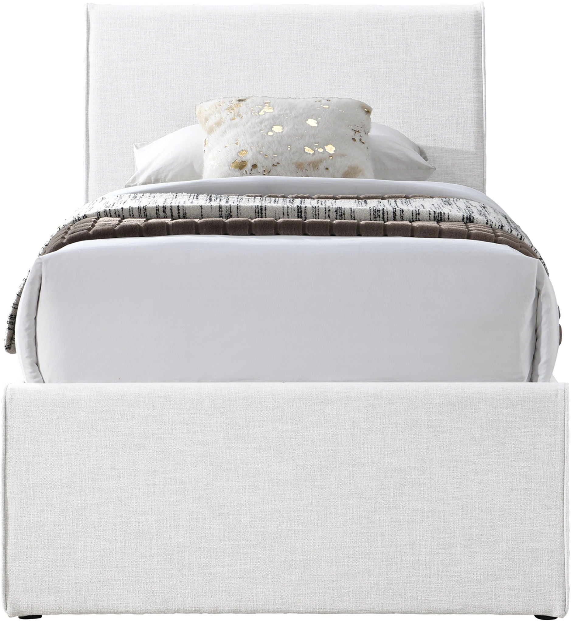 Myles - Linen Twin Trundle Bed