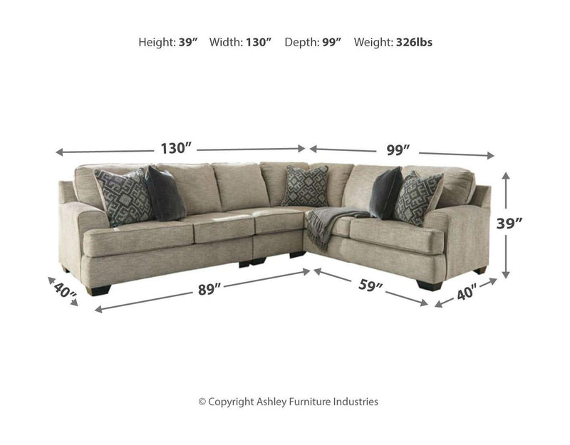 Bovarian - Left Arm Facing Loveseat Sectional