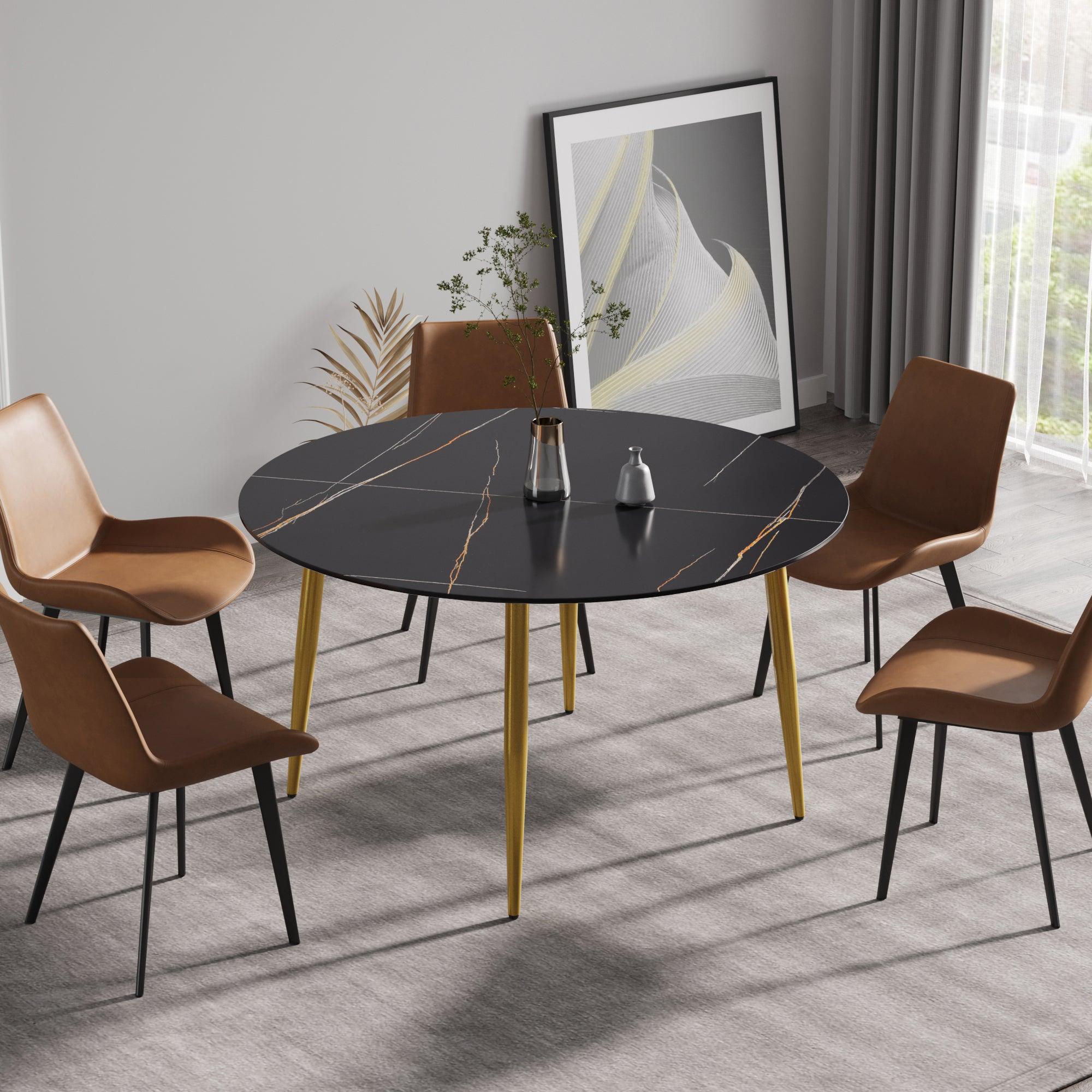 O&O by Olivia & store Oliver Round Metal Pedestal Table in Black