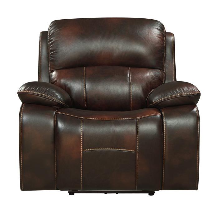 Homelegance Furniture Mahala Power Glider Recliner Chair in Brown