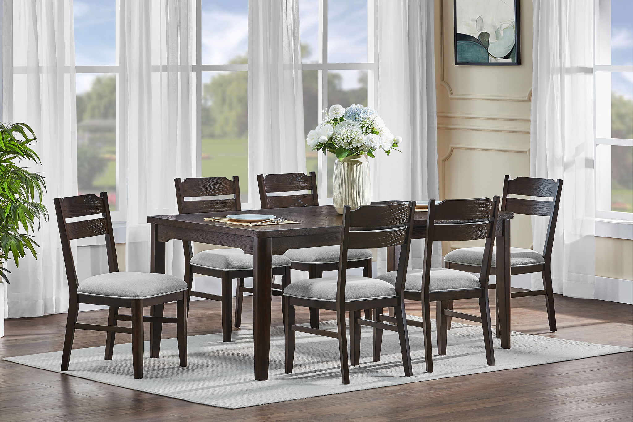 Higgins - Dining Table - Dark oak - Urban Living Furniture (Los Angeles, CA)